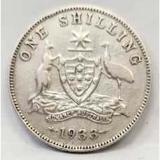AUSTRALIA 1933 . ONE 1 SHILLING . FULL ADVANCE AUSTRALIA
